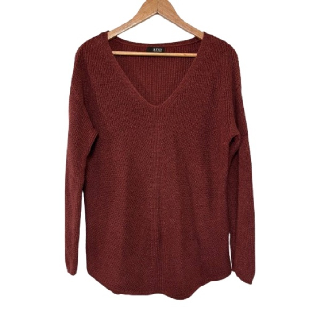 A New Approach Burgundy Shimmer Knit Sweater Size M